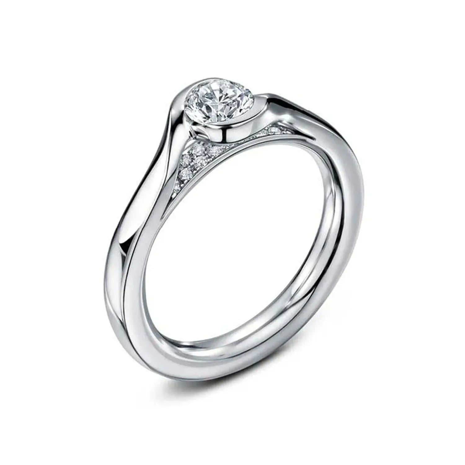 Embrace Twist Engagement Ring with secret and impossibly set diamonds by Andrew Geoghegan