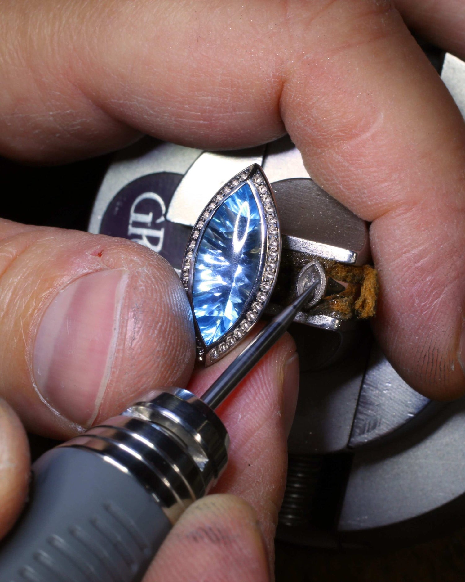 Andrew Geoghegan jewellery workshop showcasing skilled craftsmanship and intricate jewellery design
