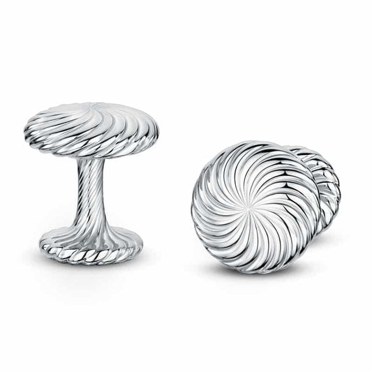 Cannelé Twist cufflinks in Silver - Andrew Geoghegan
