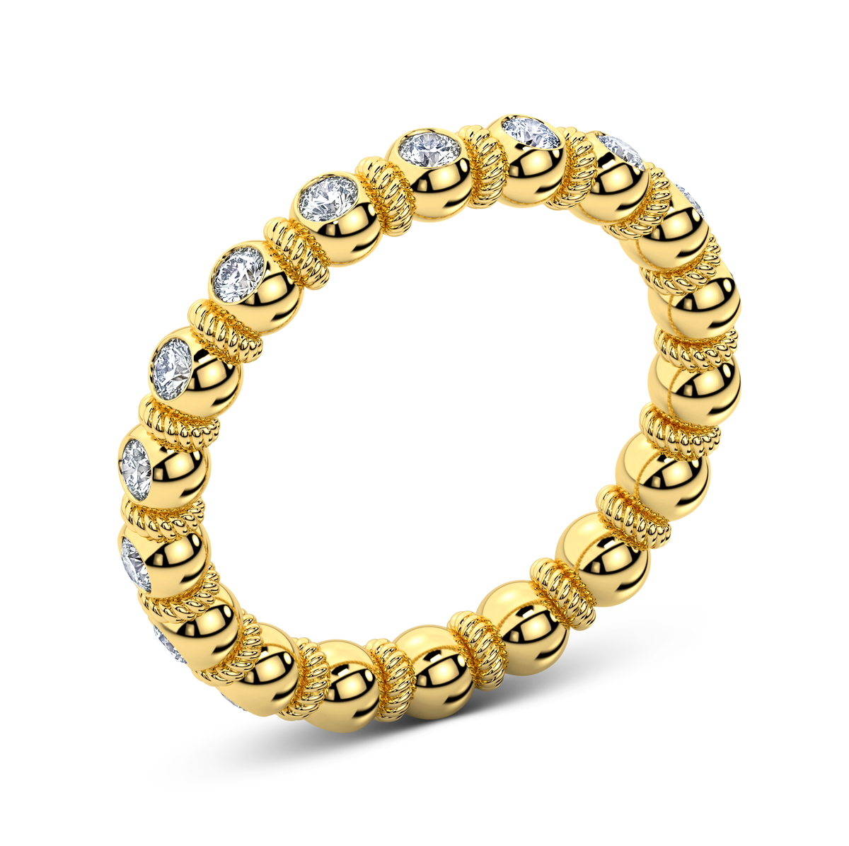 Goldwyn diamond full eternity band in yellow gold