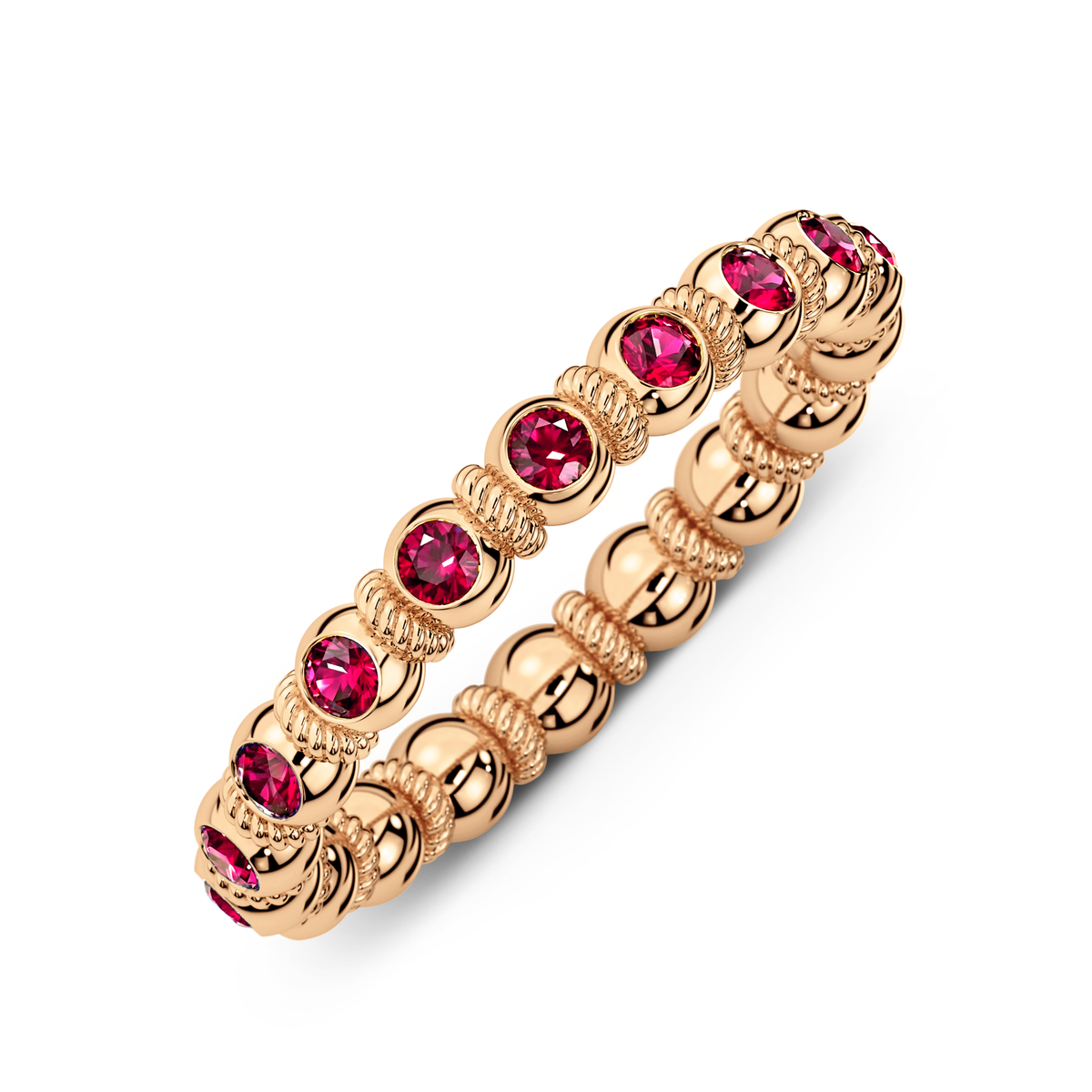 Unique modern ruby ring in rose gold design