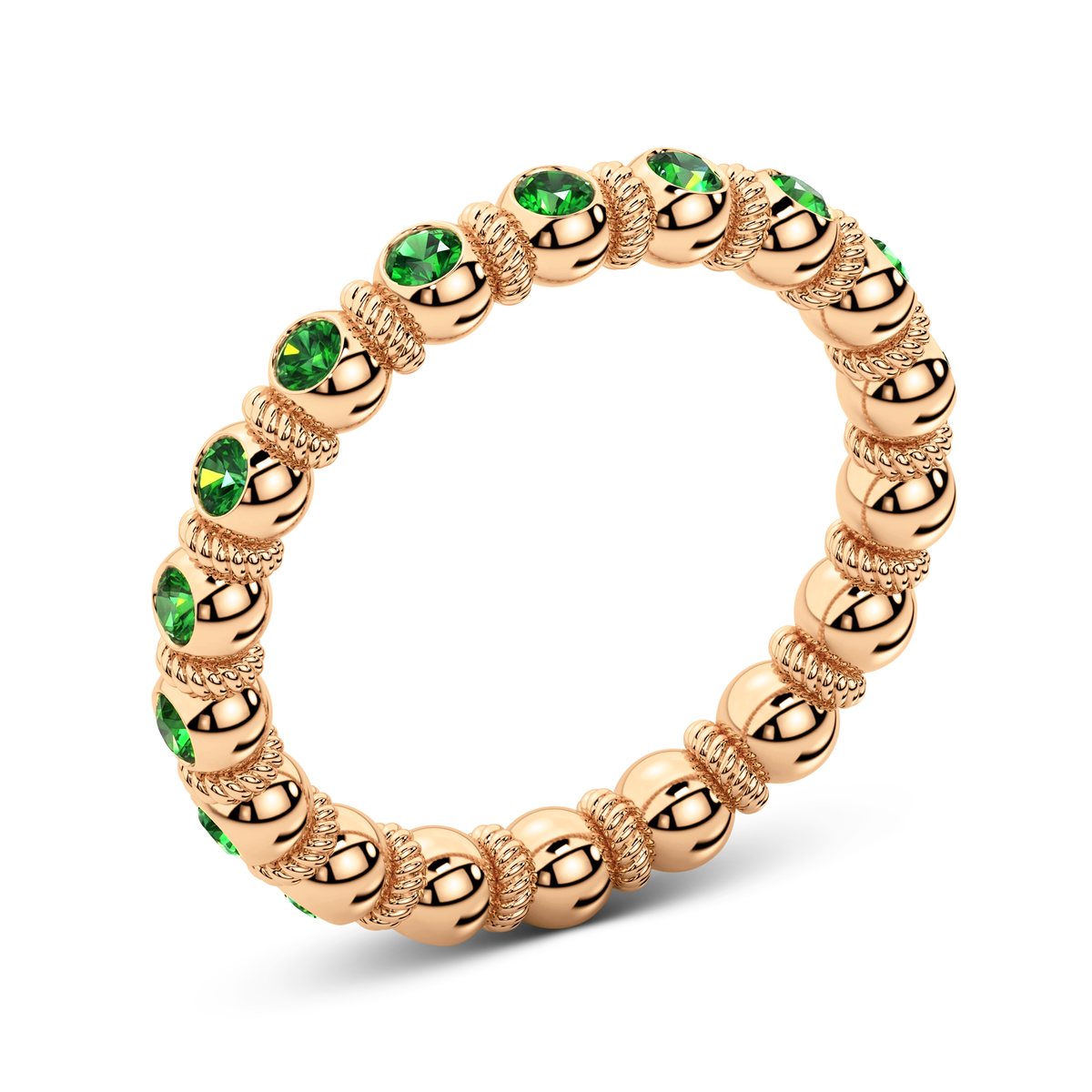 Modern tsavorite ring in rose gold from the Treowth Collection