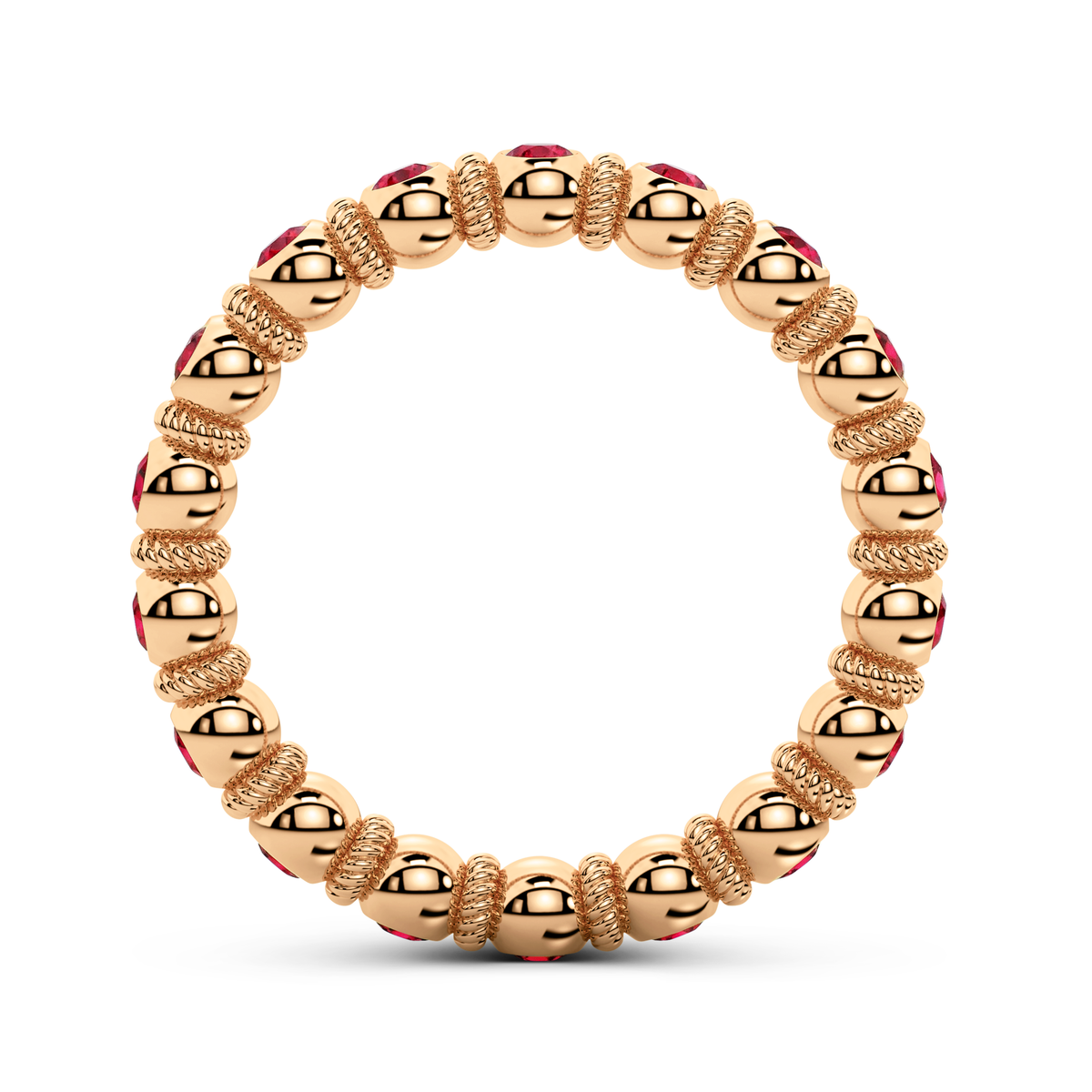 Full eternity ruby ring in rose gold