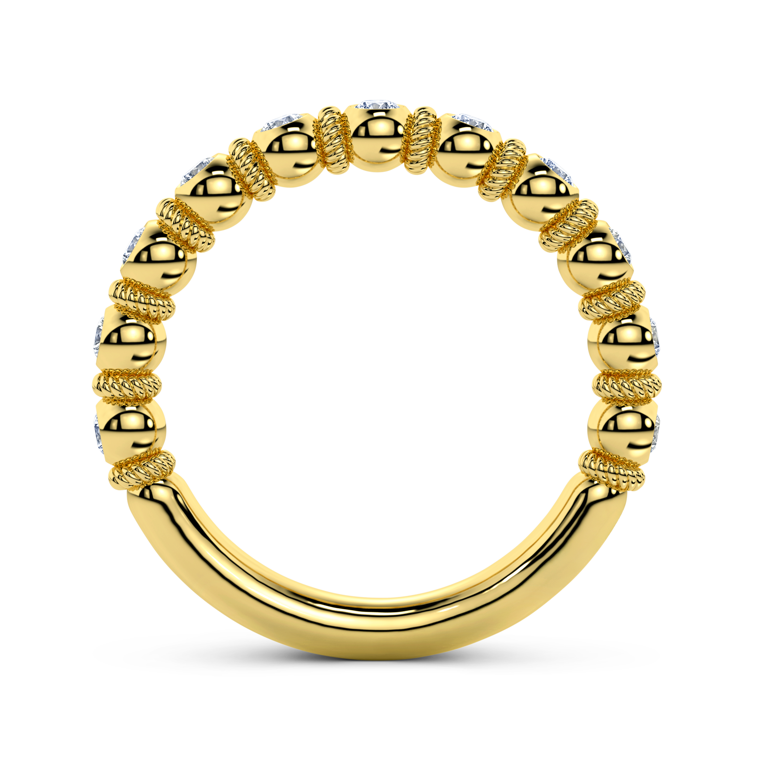 Goldwyn diamond half set eternity band in yellow gold
