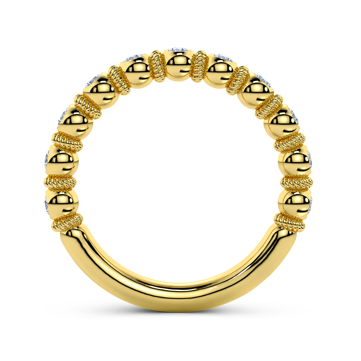 Goldwyn diamond half set eternity band in yellow gold