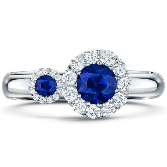 satellite bridal 45pt centre platinum sapphire