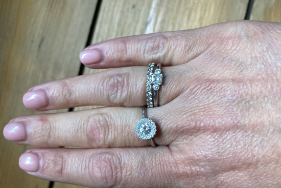 Katerina's British engagement ring by Andrew Geoghegan in Cannele design, elegant and traditional