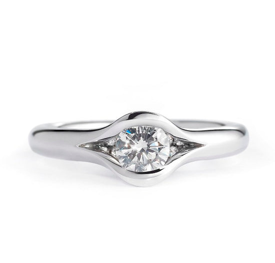 Reveal 2 diamond engagement ring by Andrew Geoghegan with a brilliant, sparkling diamond