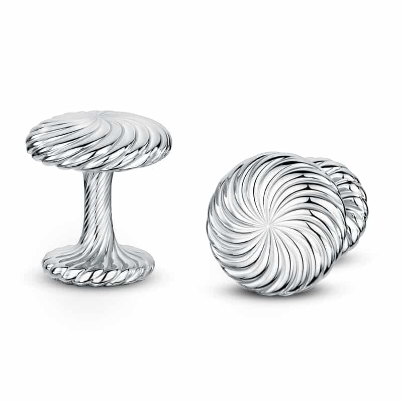 Cannelé Twist Cufflink | silver - Andrew Geoghegan