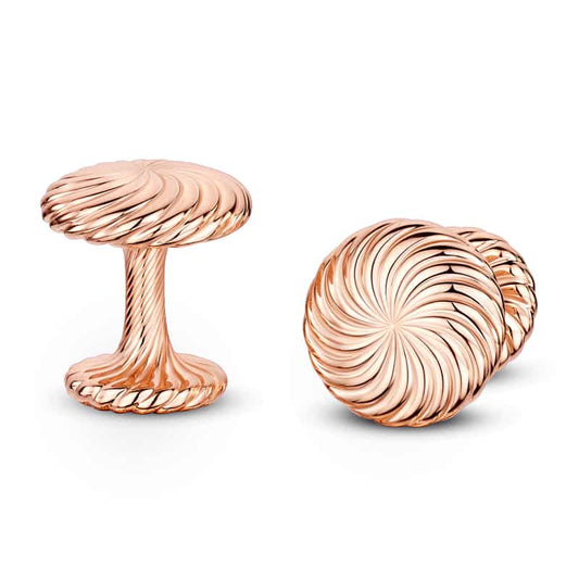 Cannelé Twist cufflink, Silver with Rose Gold Vermeil - Andrew Geoghegan