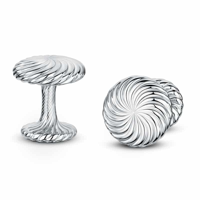 Cannelé Twist cufflinks in Silver - Andrew Geoghegan