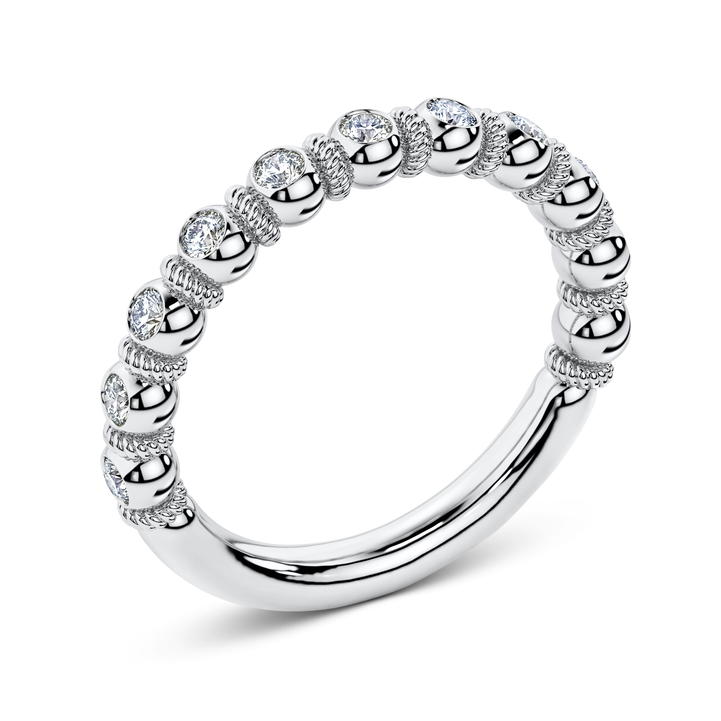 Goldwyn diamond half eternity band in platinum