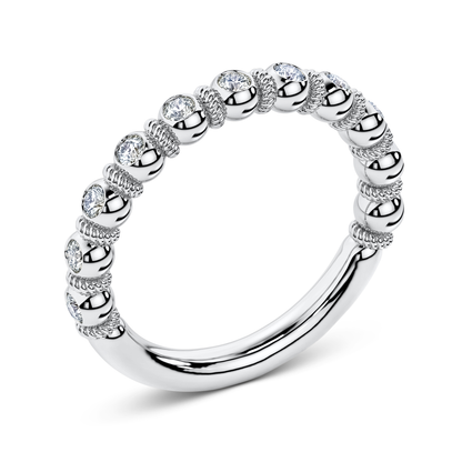 Goldwyn diamond half eternity band in platinum