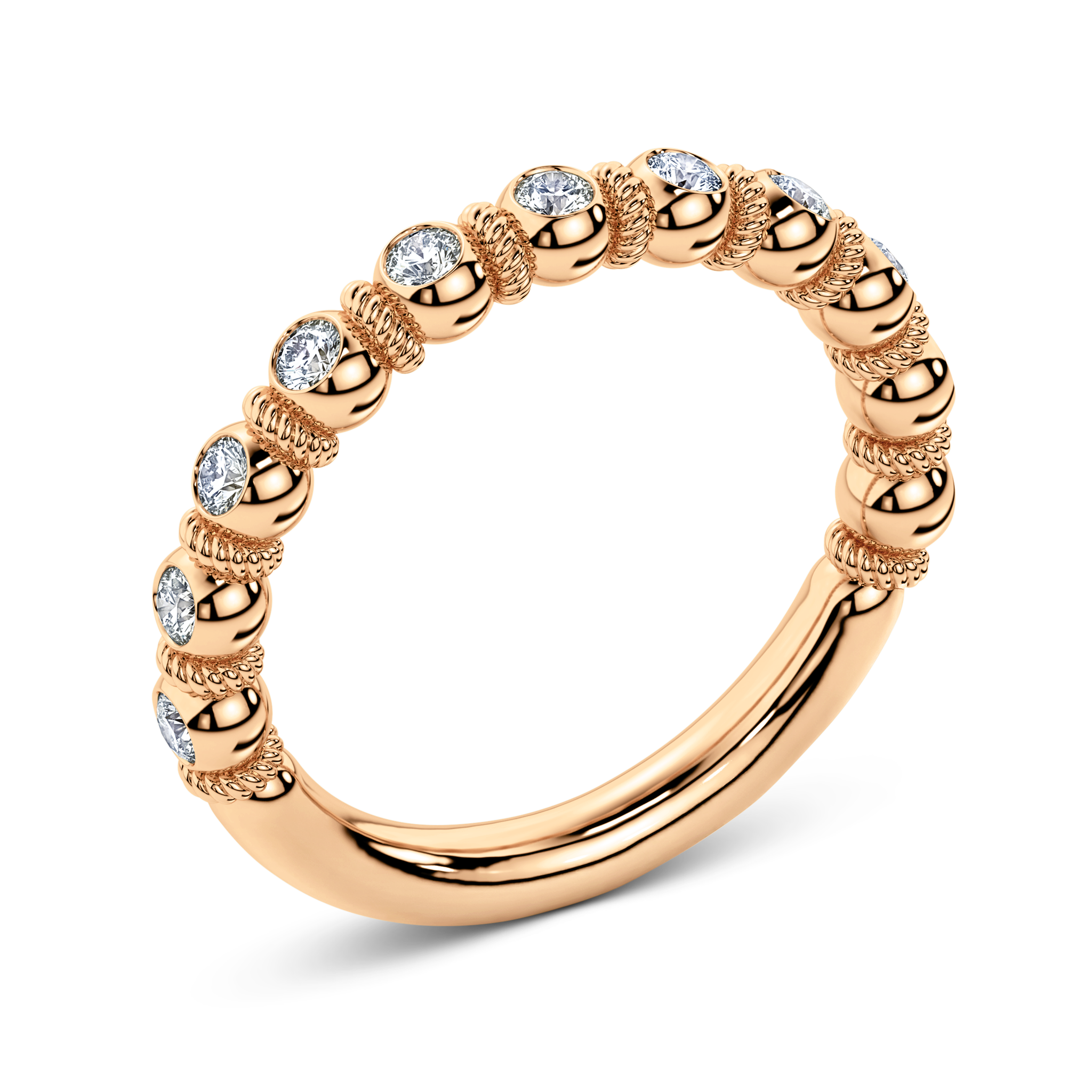 Goldwyn diamond half eternity band in rose gold