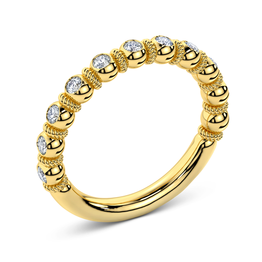 Goldwyn diamond half eternity band in yellow gold