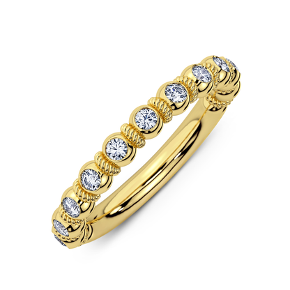 Goldwyn diamond half eternity band in yellow gold