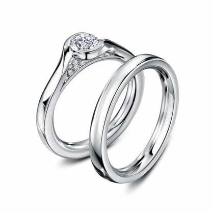 Embrace British wedding ring and unique engagement ring in platinum