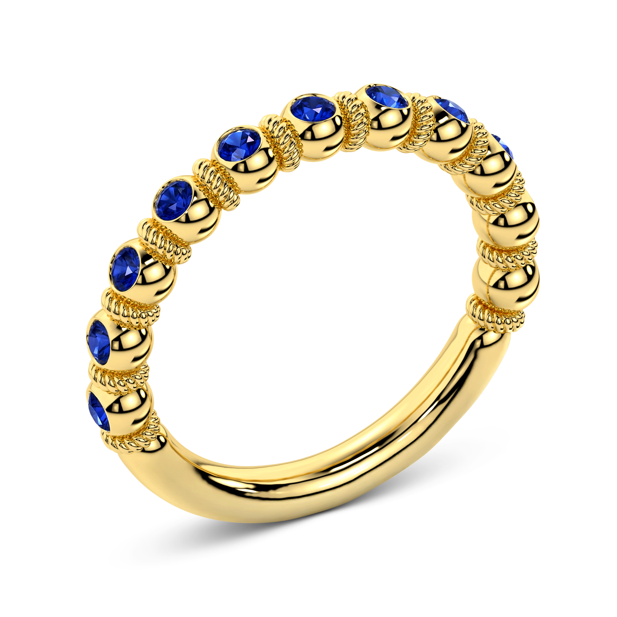 Modern sapphire ring in yellow gold – The Goldwin