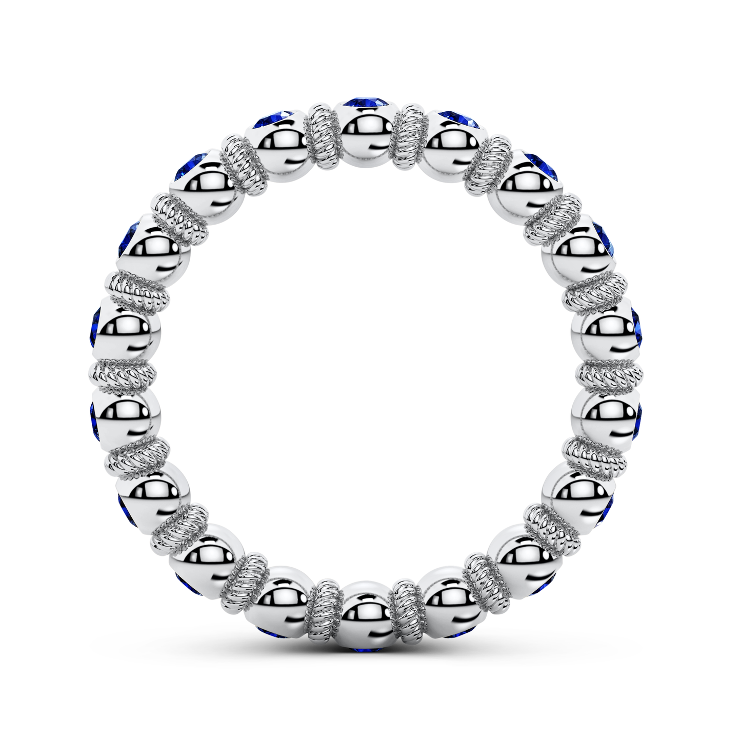 Sapphire platinum ring fully set