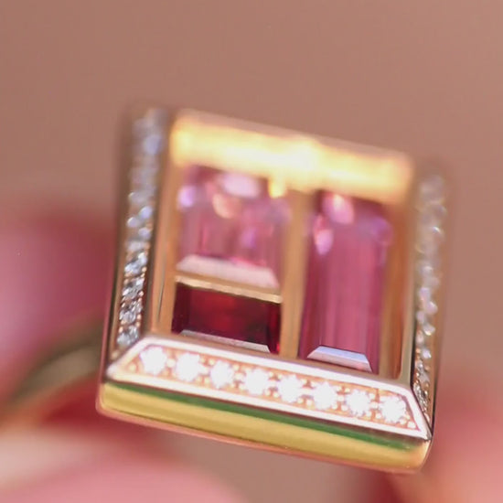 Chocolate Box cocktail rings by Andrew Geoghegan, featuring the Rose and Truffle rings