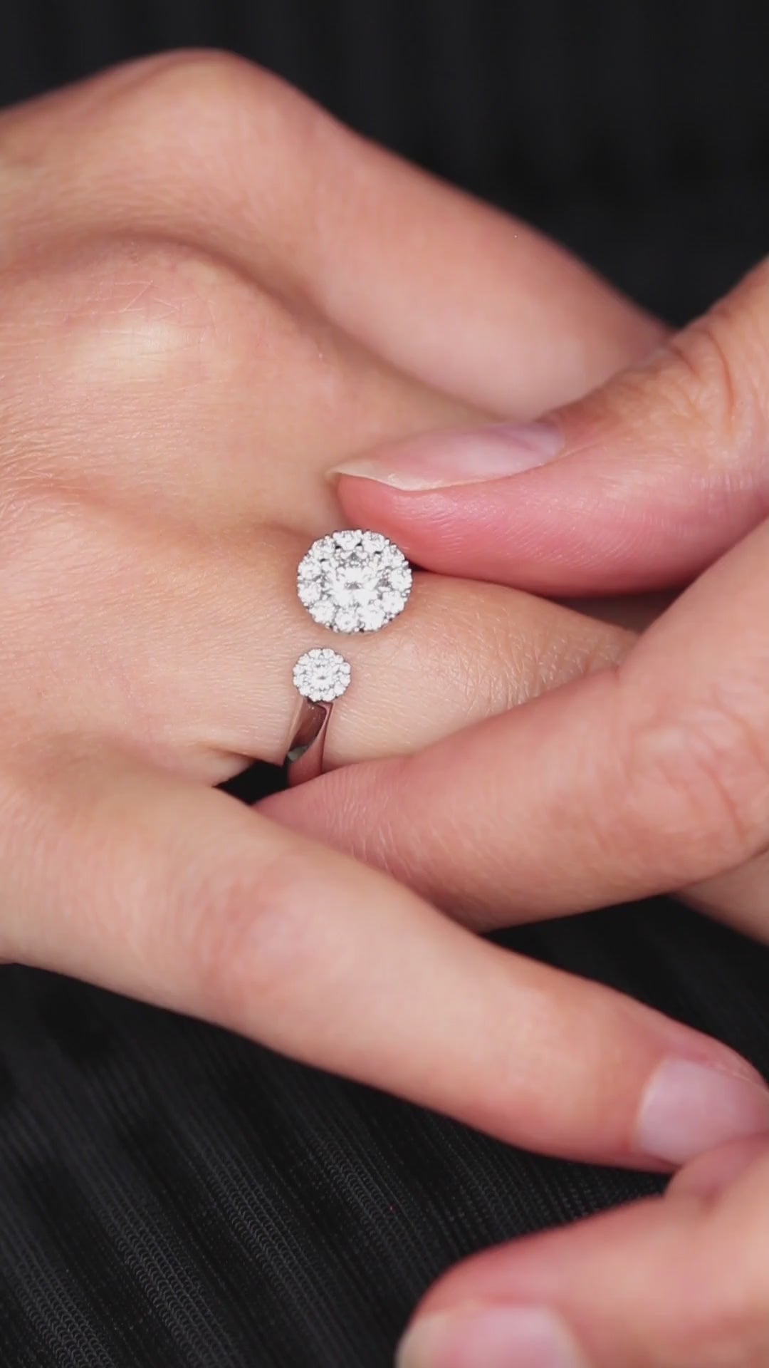 Satellite Toi et Moi diamond engagement ring by Andrew Geoghegan