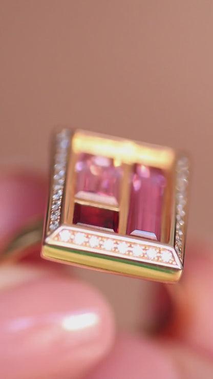 Chocolate Box cocktail rings by Andrew Geoghegan, featuring the Rose and Truffle rings