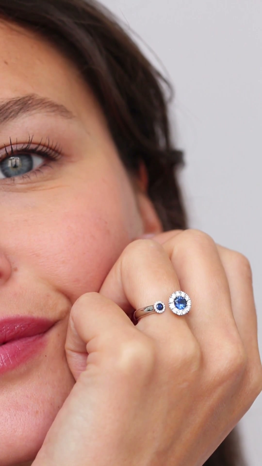 Satellite Toi et Moi sapphire engagement ring by Andrew Geoghegan