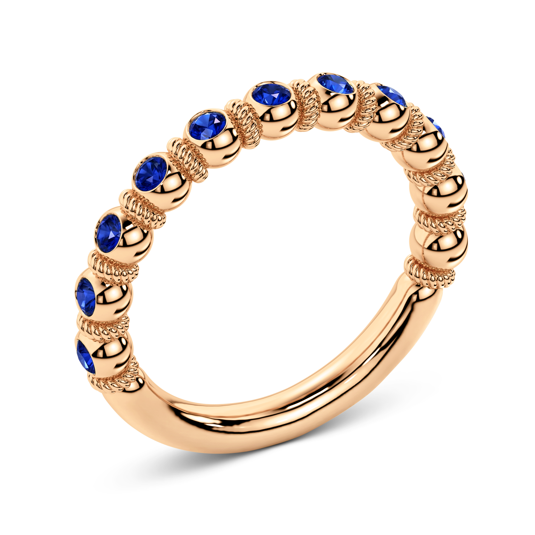 Modern sapphire ring half set in rose gold – The Goldwin