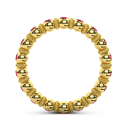 Full eternity ruby ring in gold