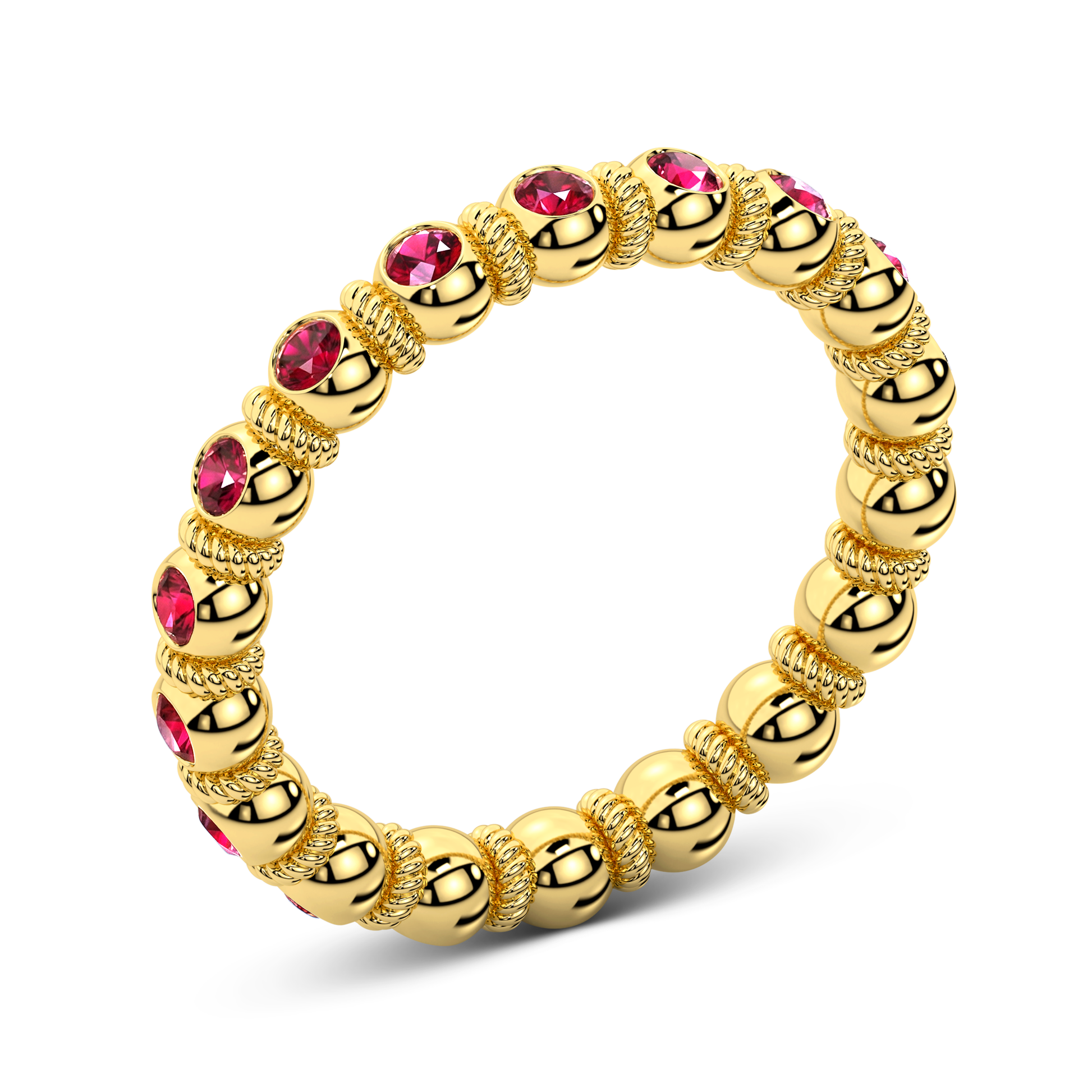 Full eternity ruby ring in gold