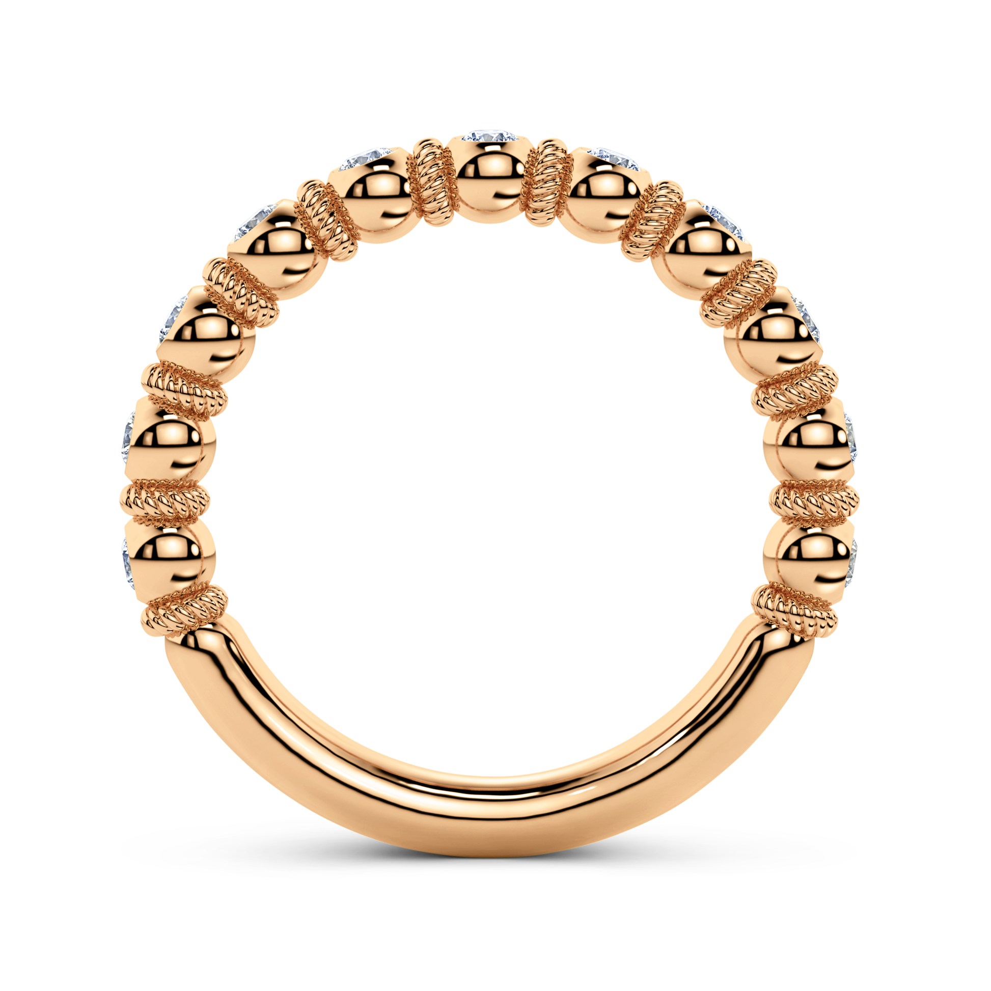 Goldwyn diamond half set eternity band in rose gold