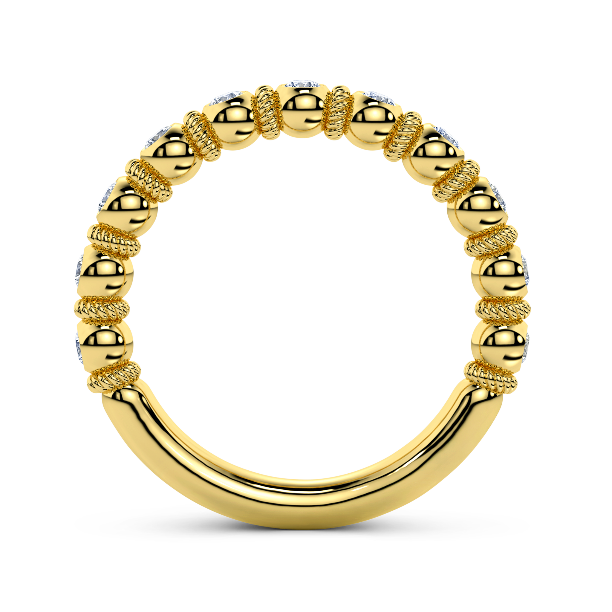 Goldwyn diamond half set eternity band in yellow gold