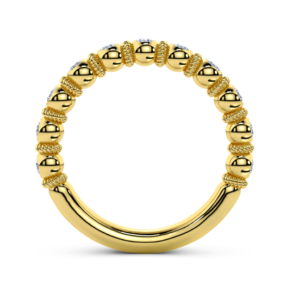 Goldwyn diamond half set eternity band in yellow gold