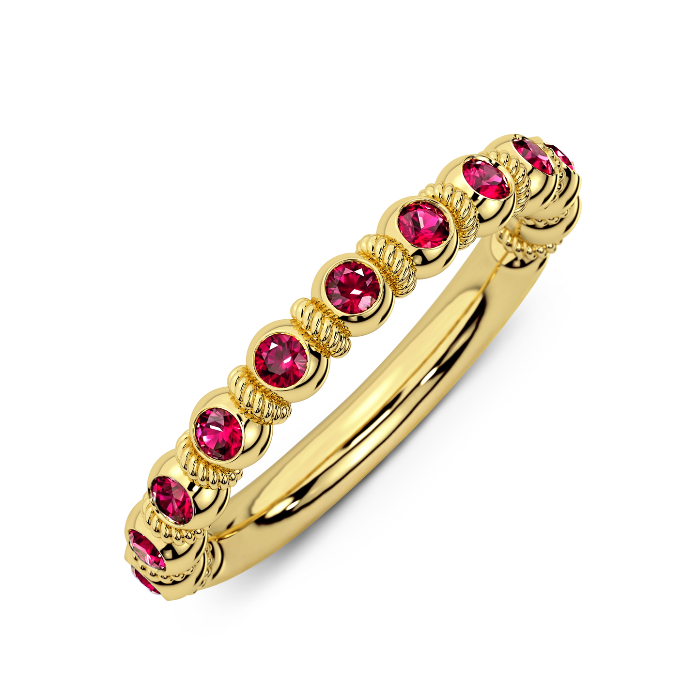 Unique modern ruby ring in gold design