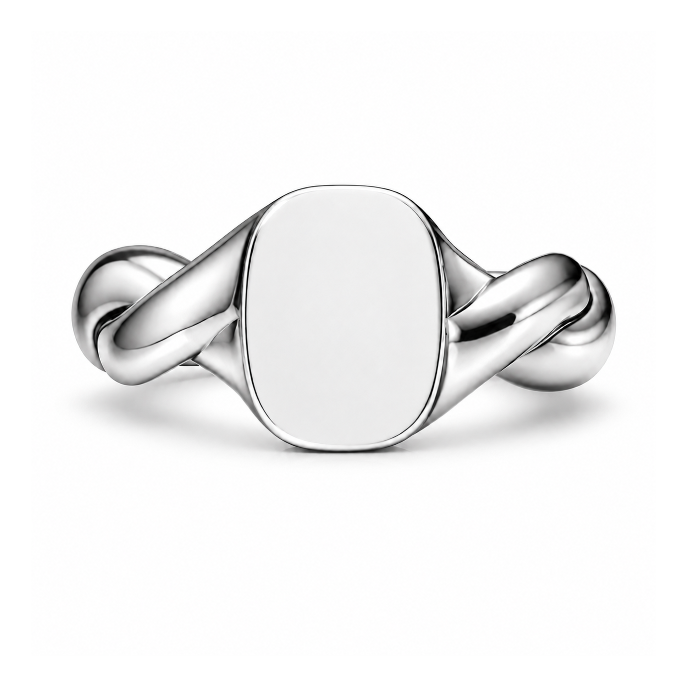 Treowth Wunden II silver signet ring — face-on view