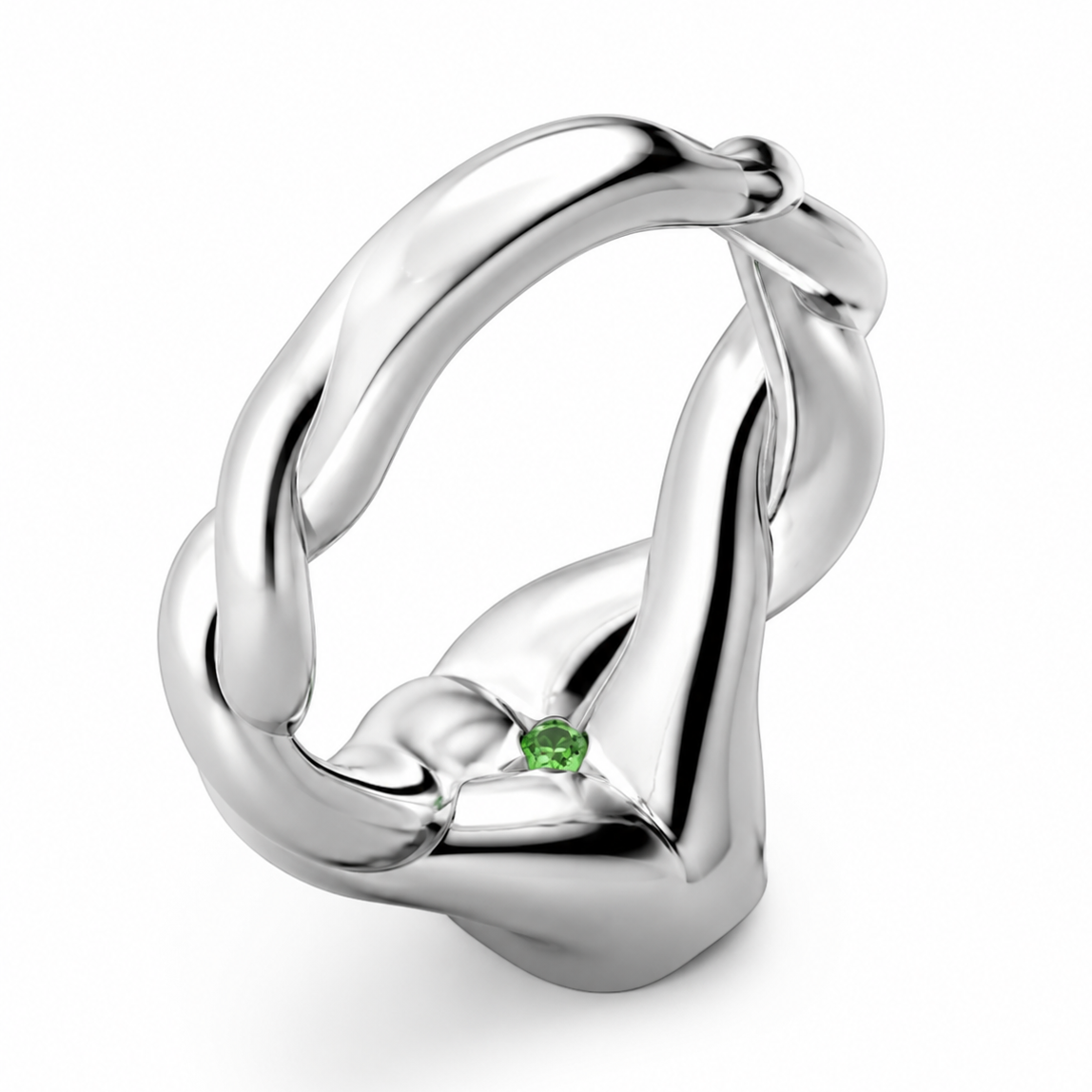 Treowth Wunden II silver signet ring — hidden stone beneath the signet face
