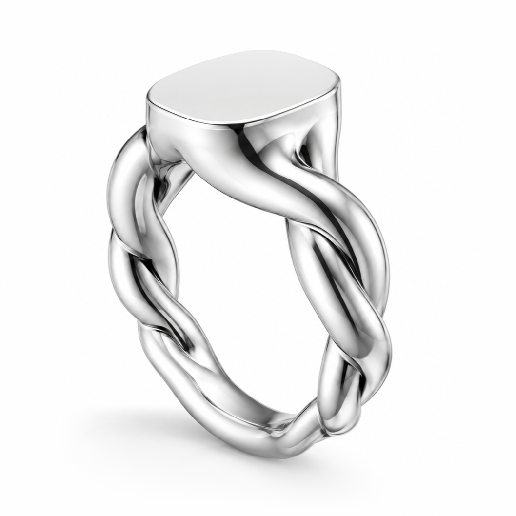 Treowth Wunden II Silver Signet Ring