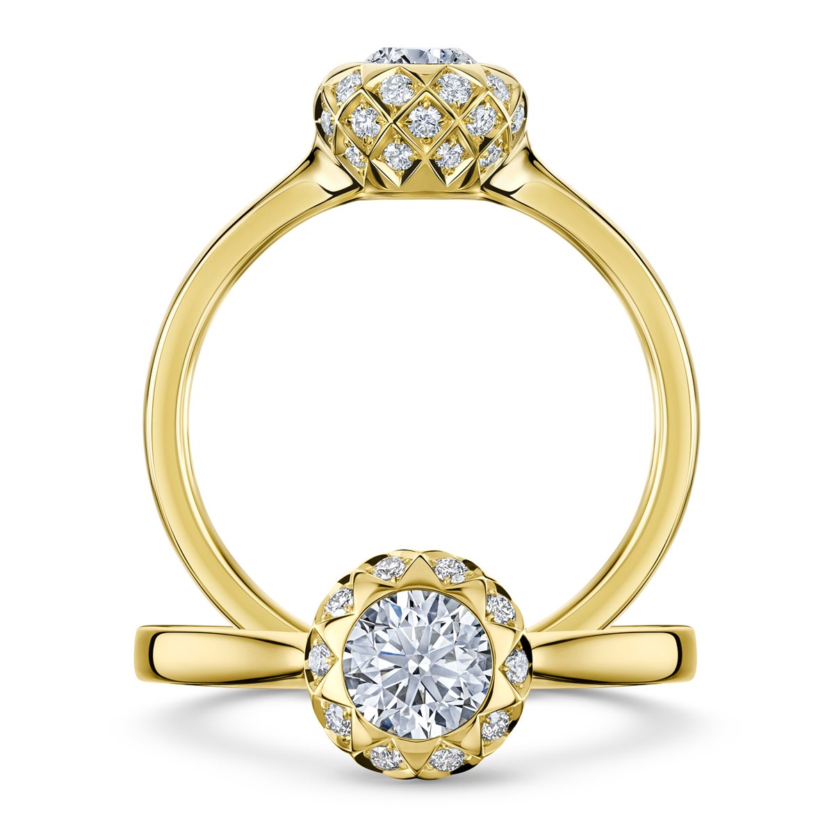 Asteria lattice engagement ring by Andrew Geoghegan designed around light and movement